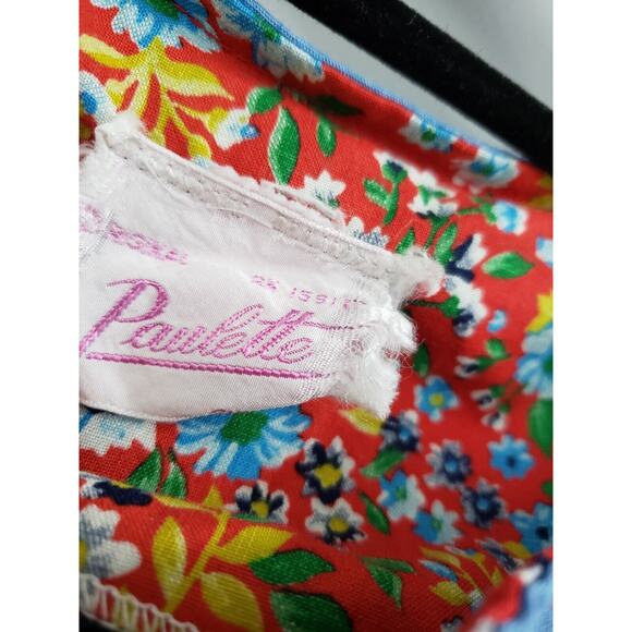 Paulette Chicago‎ Vintage 60s 70s FLORAL Mumu House Dress Lounge Mod Boho Chores - Picture 4 of 5
